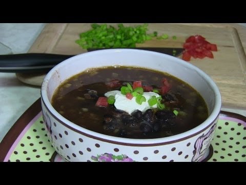 Black Bean Soup Video Recipe by Bhavna - Quick Healthy Recipes