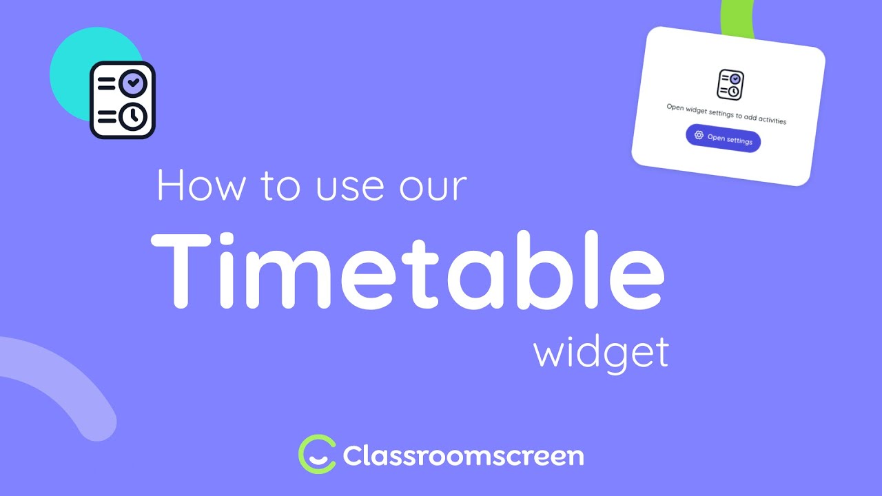 How to use our Timetable widget | Classroomscreen Tutorial