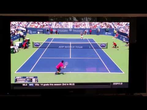 2015 Western and Southern Cincinnati Open - Rogerer Federer 1st set tiebreak set point.