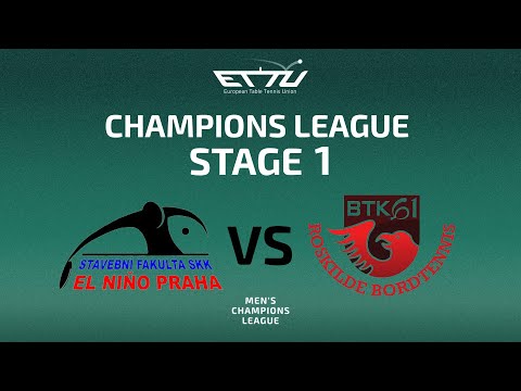 ETTU CHAMPIONS LEAGUE 2025/26 STAGE 1 | SF SKK El Nino Praha vs Roskilde Bordtennis BTK 61