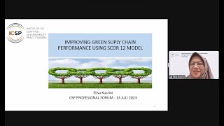 ICSP Webinar_Improving Green Supply Chain Performance Using SCOR 12 Model