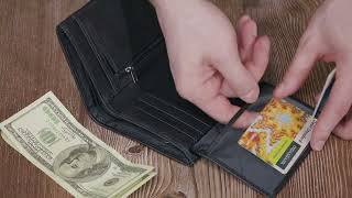 Вертикальне чоловіче портмоне з натуральної шкіри ST Leather 22733 чорне