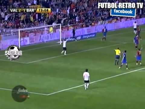 Valencia 2 vs Barcelona 2  LIGA ESPAÑA 2009 Messi, Puyol, Maduro