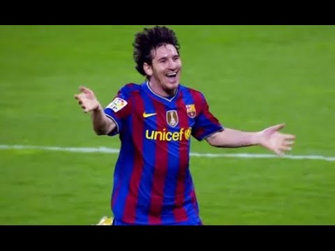 Real Zaragoza vs FC Barcelona Full Match La Liga 2009 -2010 ( Messi's hat trick)