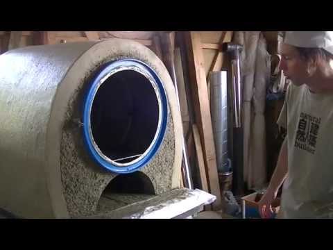 畳オーブン　Drum Can Earthen Oven with Straw Tatami Insulation 2