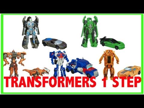 Transformers Age of Extinction 1 Step Action Figures Complete Set Optimus Prime Lockdown Video