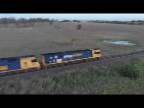 Freight train at Kagaru at twilight