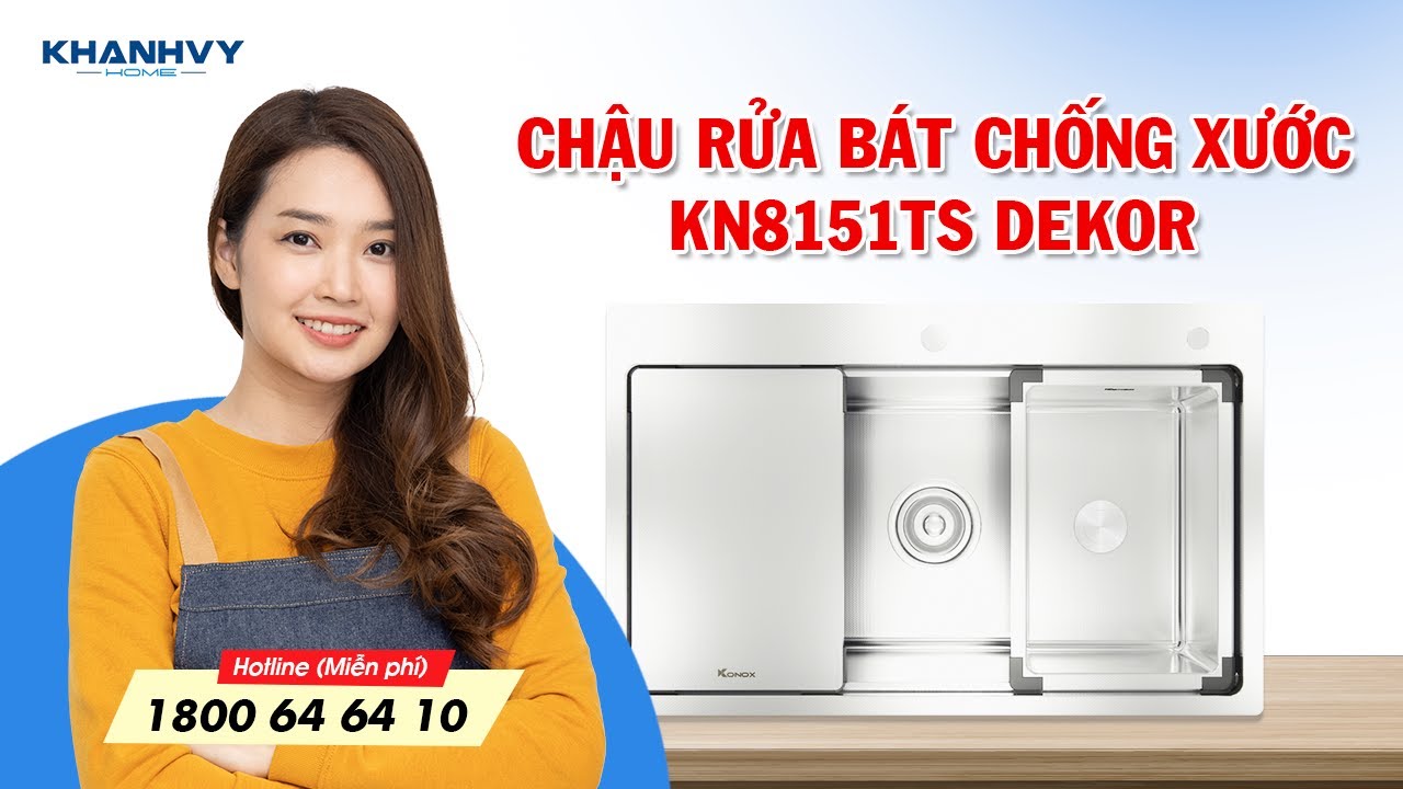Chậu rửa bát Konox Top Mount Sink KN8151TS Dekor Full