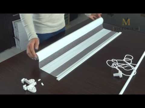 Victoria M  Klemmfix Doppelrollo - Duo Rollo mit Kettenzug für Fenster