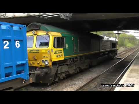 FL Class 66 No. 66571 on 6F33 Bredbury - Runcorn Folly Lane @ Guide Bridge on 23.4.18 - HD