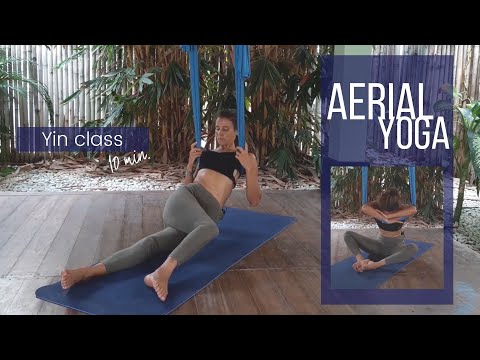 AERIAL YIN YOGA - Relax with Music -  Beginners Friendly - 10 min