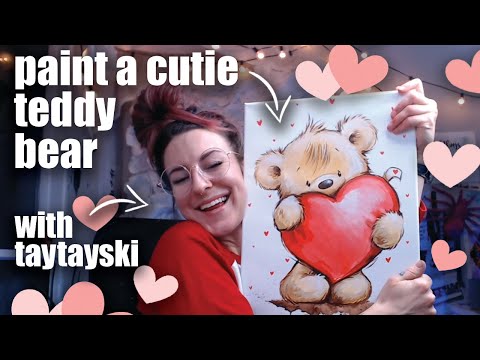 Lockdown Valentine's Date idea? - Step by Step Paint this Cutie Teddy Bear with Taytayski