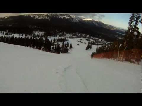 Brandon bombs the Mammoth black diamond behind me