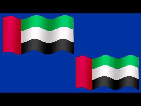 uae beautiful flag blue screen 4k video,Dubai waved flag blue screen video