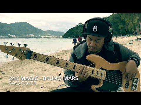 Bruno Mars - 24K Magic / Live on Skavlan (bass cover by Angga)