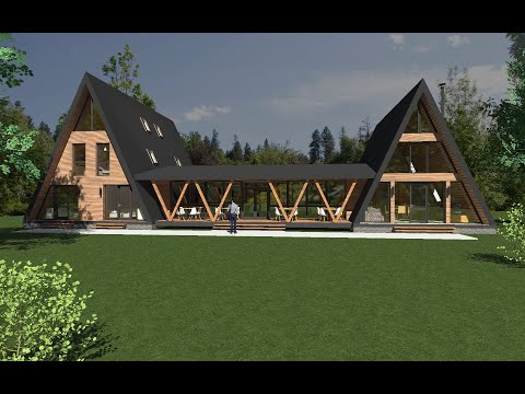 Cabana A frame tip duplex cu restaurant si locuri de cazare   AframeRomania.ro