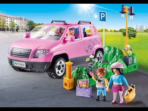 Unboxing Playmobil Family Pink Car with Parking Space Toy for boys and girl Pink Rock Club