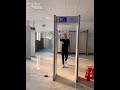 non-contact temperature measurement workthrough scanner #  thermal imagery # metal door