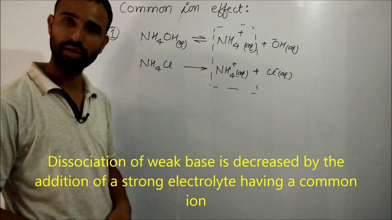 Common Ion Effect | dissociation of weak acid and weak base in the presence of common ion / L18