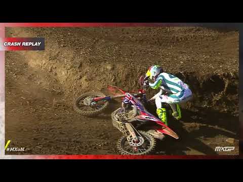 Hunter Lawrence crash | Race 2 | Monster Energy FIM Motocross of Nations 2023 #MXGP #Motocross