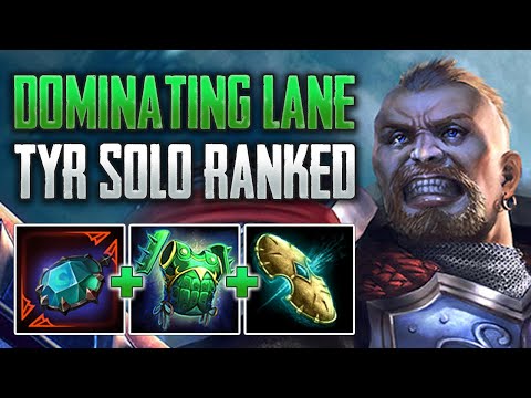 DOMINATING THE SOLO LANE! Tyr Solo Gameplay (SMITE Conquest)