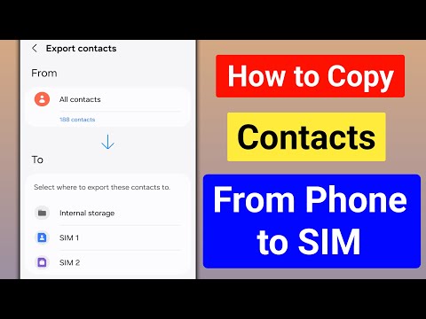 How to Copy Contacts from Phone to SIM in Samsung Galaxy 2025 || Transfer Contacts from Phone to SIM