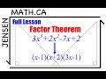 2 2 Factor Theorem Full Lesson Grade 12 MHF4U Jensenmath Ca