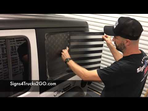 Decal Installation hardtop window Flag Decal Jeep wrangler JL US USA Video n22