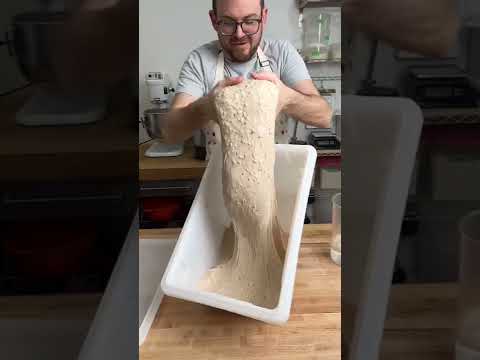 Folding 100% Spelt Sourdough with Maple and Flax 📂