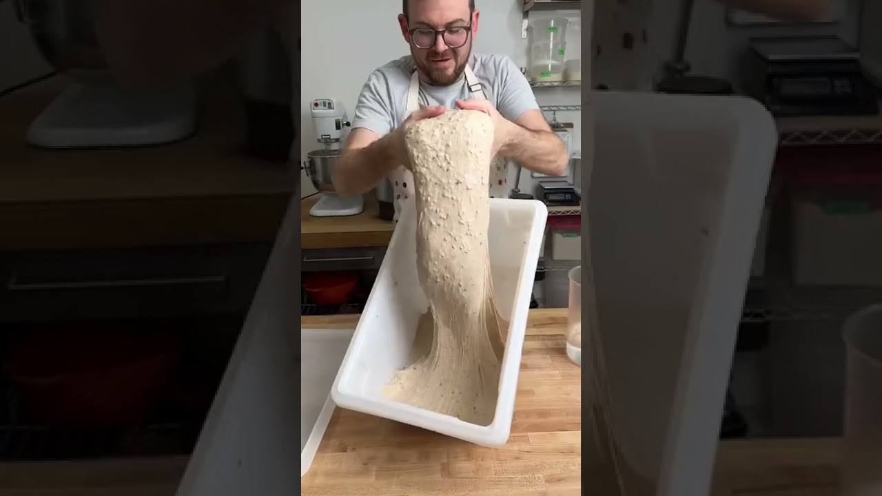 Folding 100% Spelt Sourdough with Maple and Flax 📂