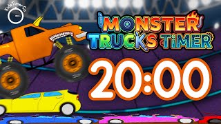 Monster Truck Crush Timer for Kids! | 20 Minute Visual Countdown 🛞