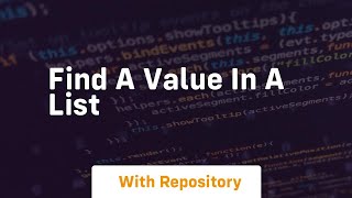find a value in a list
