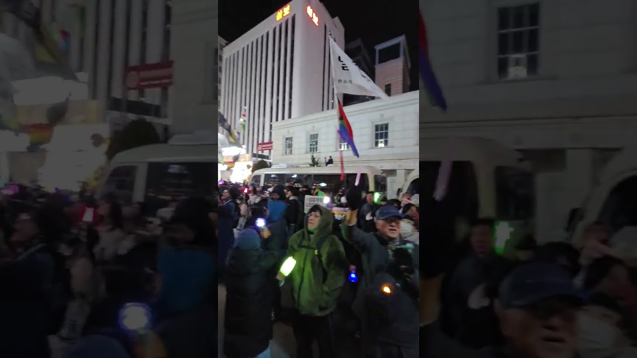 국힘당 앞에서 내란 정당 해산 촉구하는 시민들 #shorts #내란옹호 #내란종식 #내란정당 #국민의힘 #비상계엄