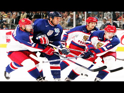 WORLD CUP OF HOCKEY 2004: Russia - USA  (North American Pool Round) Game Highlights