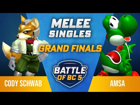 Cody Schwab (Fox) vs aMSa (Yoshi) - Melee Singles Grand Final - Battle of BC 5