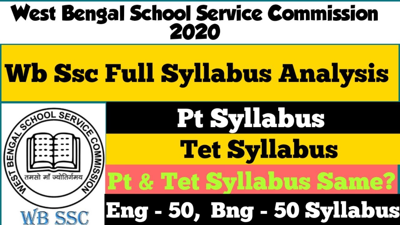 SLST Full Syllabus Analysis (2020-21) I Wb Ssc Full Syllabus I Pt Syllabus I Tet Syllabus