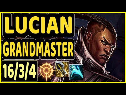 CAPS (LUCIAN) - QUADRAKILL 16/3/4 KDA GAMEPLAY - EUW Ranked GRANDMASTER