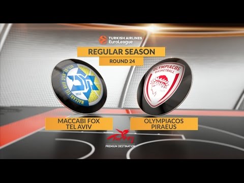 EuroLeague Highlights RS Round 24: Maccabi FOX Tel Aviv 71-82 Olympiacos Piraeus