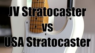 Video thumbnail for Squier JV Stratocaster 1982-84 compared to Fender USA Stratocaster by G.A.S.