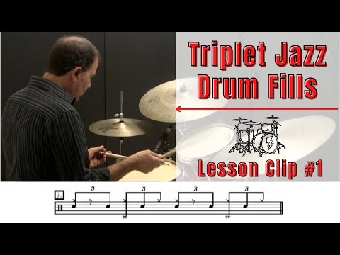 Triplet Jazz Drum Fills - Jazz Drum Lesson 1 -#shorts