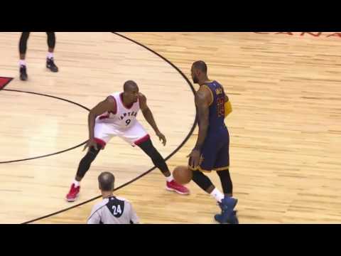 LeBron Step back On Ibaka Then Drills the Three Cavs vs Raptors NBA Playoffs 5-5-17