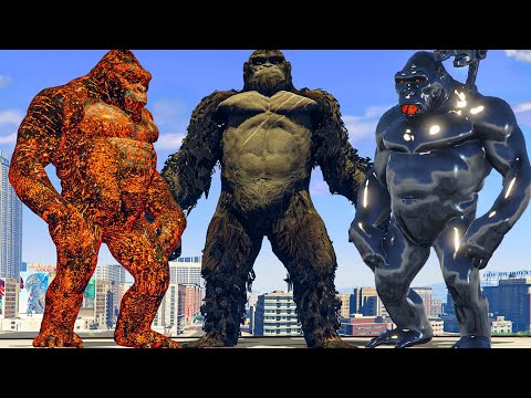 Monsters-Verse | King Kong Vs Volcano Kong Vs Metal Kong - Epic Battle