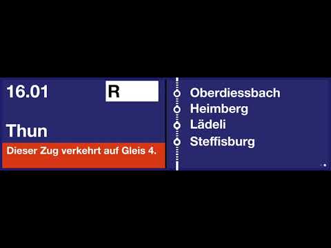 SBB TTS Ansage - Gleisänderung zum Regio nach Thun. (in Konolfingen)