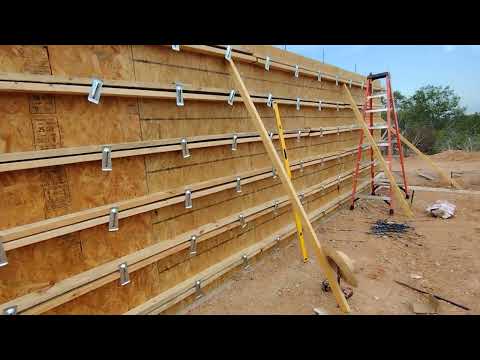 Concrete Wall Forming with Plywood, Snap Ties, and Wedges Part 3