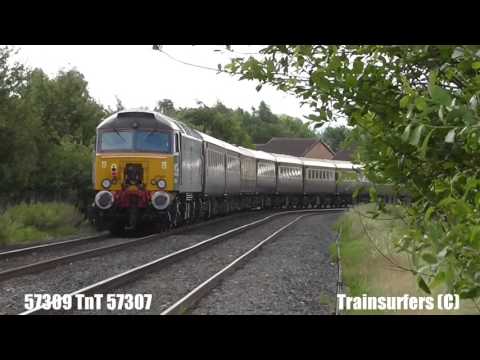 DRS Class 57 No's. 57309 TnT 57307 on 1Z57 Preston - Chesterfield 'Northern Belle' on 09.06.17 - HD
