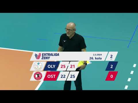 Extraliga žen - 26. kolo 3.3.2024:  PVK Olymp Praha - TJ Ostrava  3:2