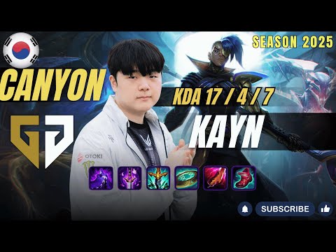 GEN Canyon KAYN vs JAYCE Jungle - Patch 25.24 KR Ranked | lolrec