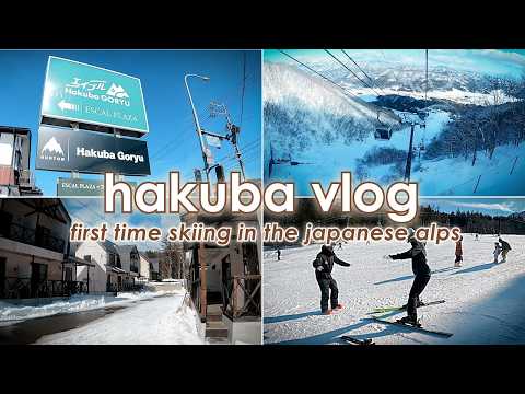 HAKUBA VLOG | Beginner Ski Lessons at Hakuba Goryu &amp; Escal Plaza | Snowy Winter in the Japanese Alps