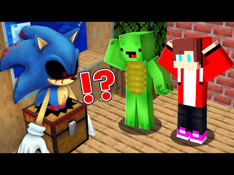 This SONIC.EXE Hide inside the Chest and Attack Maizens in Minecraft - Minecraft challenge