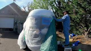 Sauna Trailer Step 18: Spray Painting the Roof